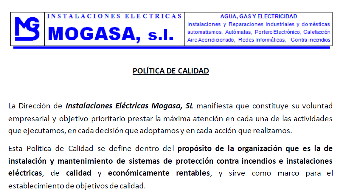 Instalaciones Electricas Mogasa SL